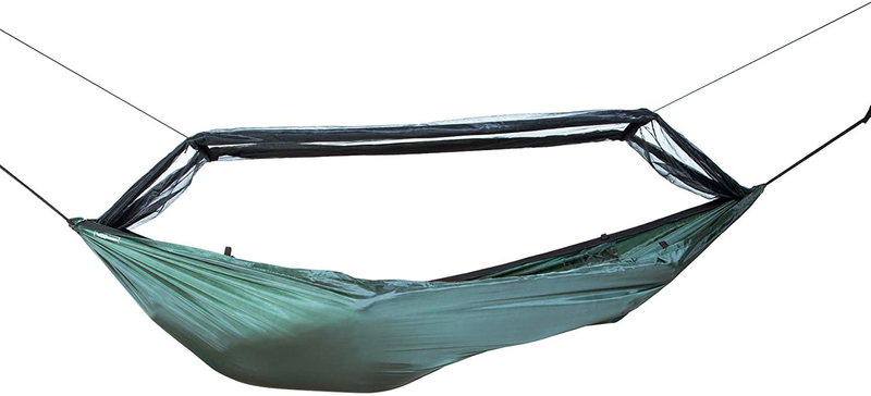 DD Hammocks Frontline Hammock - Olive Green - Portable Lightweight Camping Jungle Hammock with Mosquito Net for Outdoor Backpacking & Hiking
