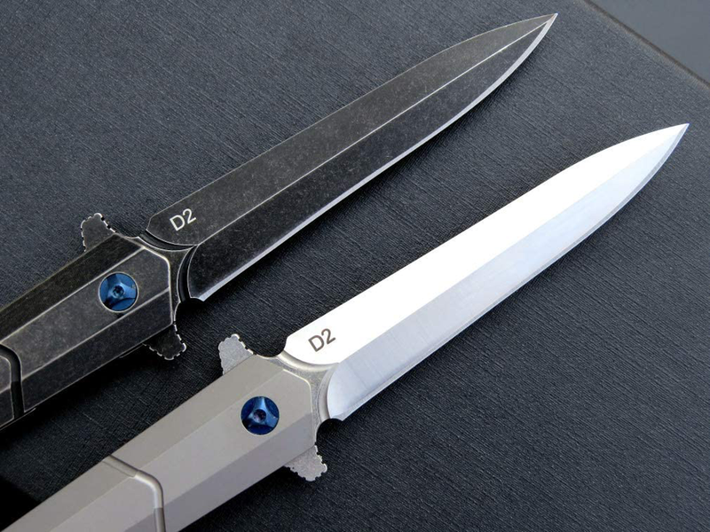 Eafengrow EF940 Pocket Knife D2 Steel Blade Outdoor Tool Knives Titanium Alloy Handle Pocket Clip Outdoor Tool Knives EDC Flipper Knife for Camping Hiking(Black)