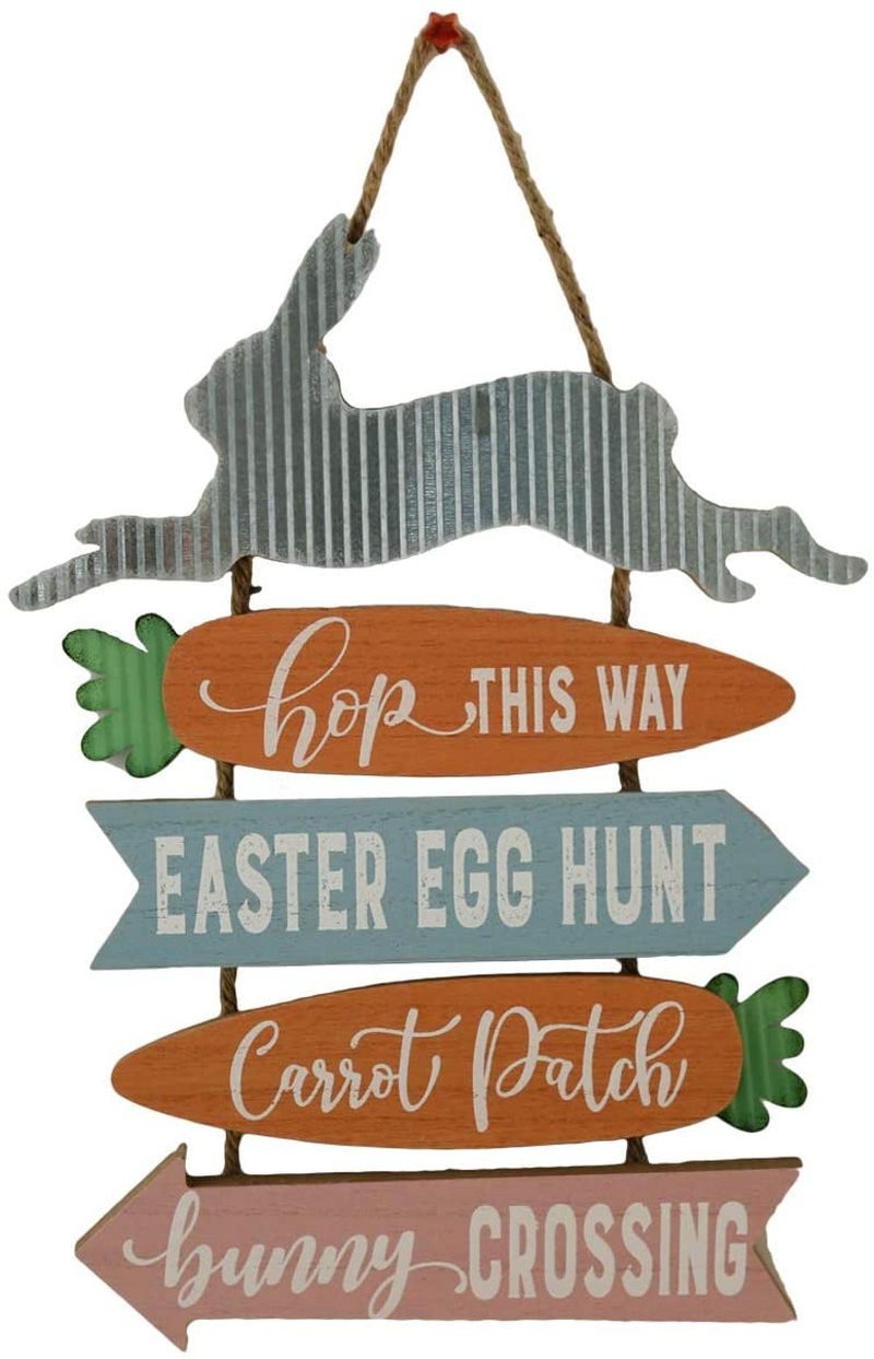 Homirable Easter Sign Welcome Rabbit Decorations for Home Colorful Flower Wooden Wall Hanging Sign Funny Bunny Decor Rustic Home Door Decoration Gift for Garden Yard Indoor Outdoor Holiday 10" X 9.2" Home & Garden > Decor > Seasonal & Holiday Decorations HOMirable Rabbit  