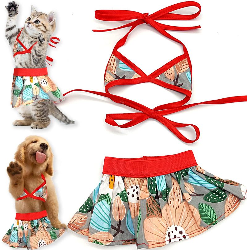 Dog Bikini Swimsuit, Pet Bikini Swimming Dress Puppy Bathing Suit Stylish Beach Swimsuit Cat Costumes Pet Clothes for Dog Cat Summer Clothes(S)