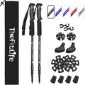 Thefitlife Nordic Walking Trekking Poles - 2 Pack with Antishock and Quick Lock System, Telescopic, Collapsible, Ultralight for Hiking, Camping, Mountaining, Backpacking, Walking, Trekking Sporting Goods > Outdoor Recreation > Camping & Hiking > Hiking Poles TheFitLife Black  