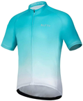 ROTTO Cycling Jersey Mens Bike Shirt Short Sleeve Gradient Color Series Sporting Goods > Outdoor Recreation > Cycling > Cycling Apparel & Accessories ROTTO A3 Lake Blue-white Small 