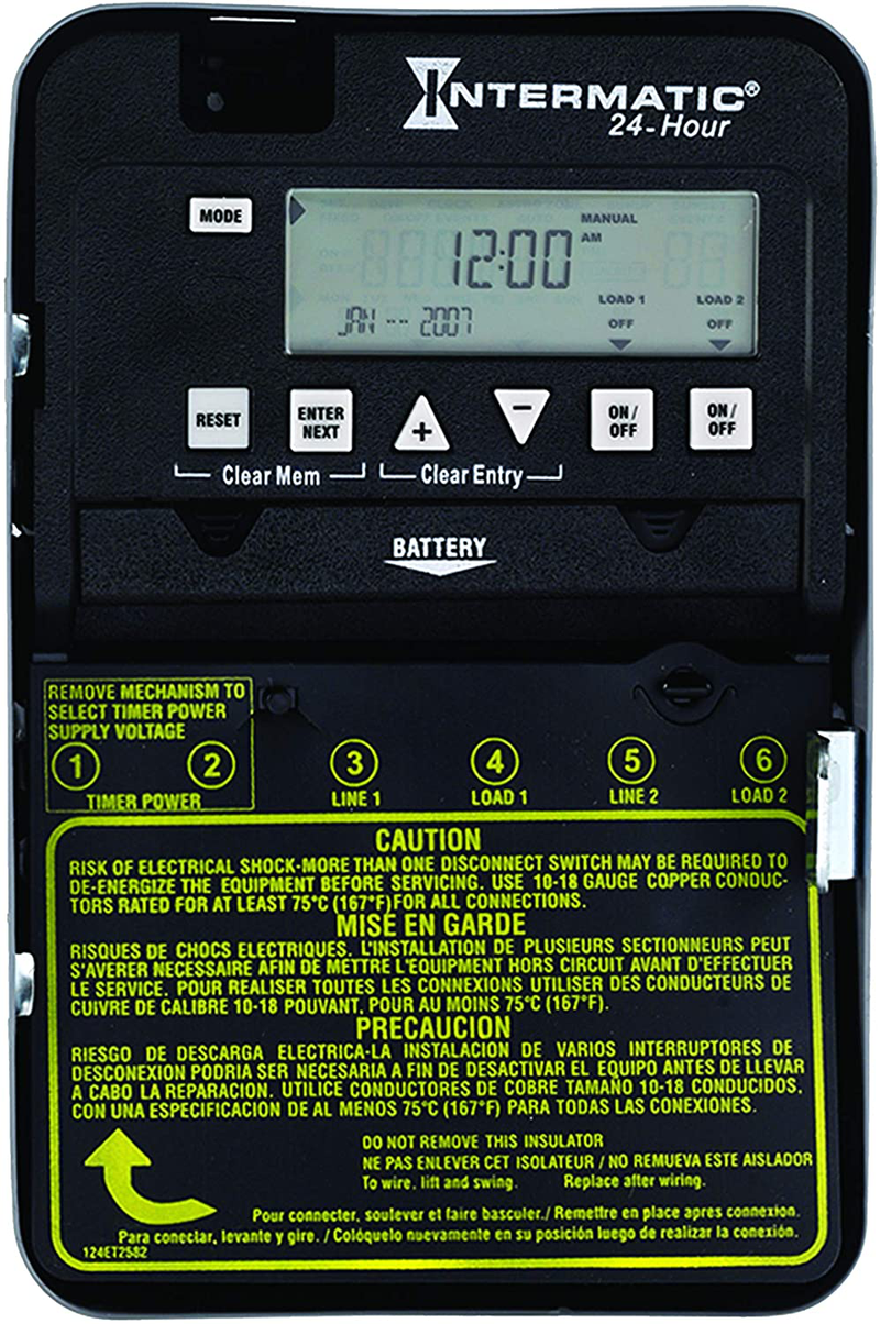 Intermatic ET1125C 24-Hour 30-Amp Electronic Time Switch, 120-277 VAC, NEMA 1, 2-Circuit/30-Amp Rating , Gray Home & Garden > Lighting Accessories > Lighting Timers Intermatic Type 1 Steel Enclosure 2-Circuit/30-Amp Rating 