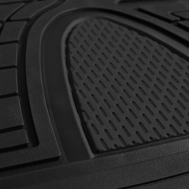 FH Group Black F11311BLACK Rubber Floor Mat(Heavy Duty Tall Channel, Full Set Trim to Fit) Vehicles & Parts > Vehicle Parts & Accessories > Motor Vehicle Parts > Motor Vehicle Seating FH Group   