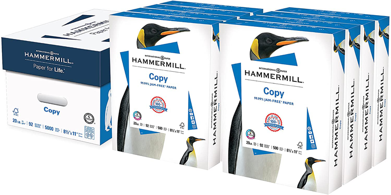 Hammermill Printer Paper, 20 Lb Copy Paper, 8.5 x 11 - 8 Ream (4,000 Sheets) - 92 Bright, Made in the USA Electronics > Print, Copy, Scan & Fax > Printer, Copier & Fax Machine Accessories Hammermill Letter (8.5x11) 8 Ream | 4000 Sheets 