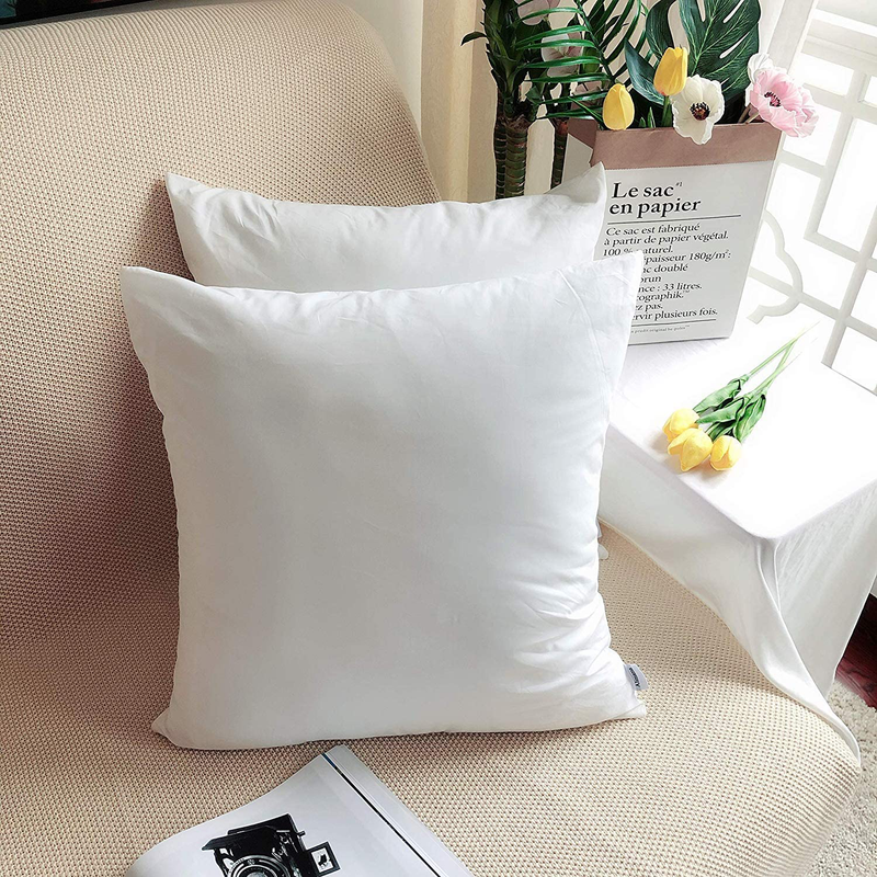 Queenie - 2 Pcs Solid Color Cotton Decorative Pillowcase Cushion Cover for Sofa Throw Pillow Case Available in 11 Colors & 5 Sizes (18 X 18 Inch (45 X 45 Cm), off White) Home & Garden > Decor > Chair & Sofa Cushions Queenie Wong   