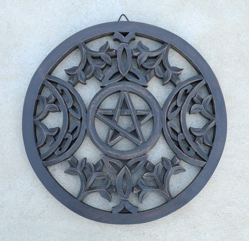 DharmaObjects Handcrafted Triple Moon Pagan and Wiccan Wall Décor Hanging Art (Black) Home & Garden > Decor > Artwork > Sculptures & Statues DharmaObjects   
