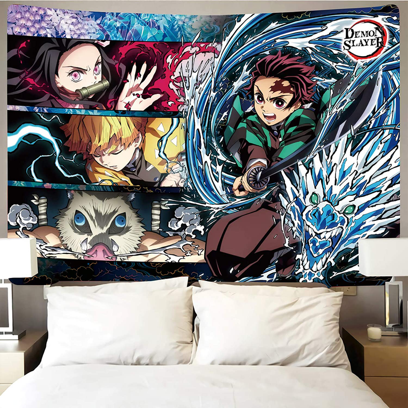 Demon Slayer Tapestry-Demon Slayer Poster-Anime Tapestry-Anime Birthday Decoration, Which Can Be Hung In The Living Room And Bedroom 60x80 Inches Home & Garden > Decor > Artwork > Decorative TapestriesHome & Garden > Decor > Artwork > Decorative Tapestries Timimo Demon Slayer Anime 50x60in 