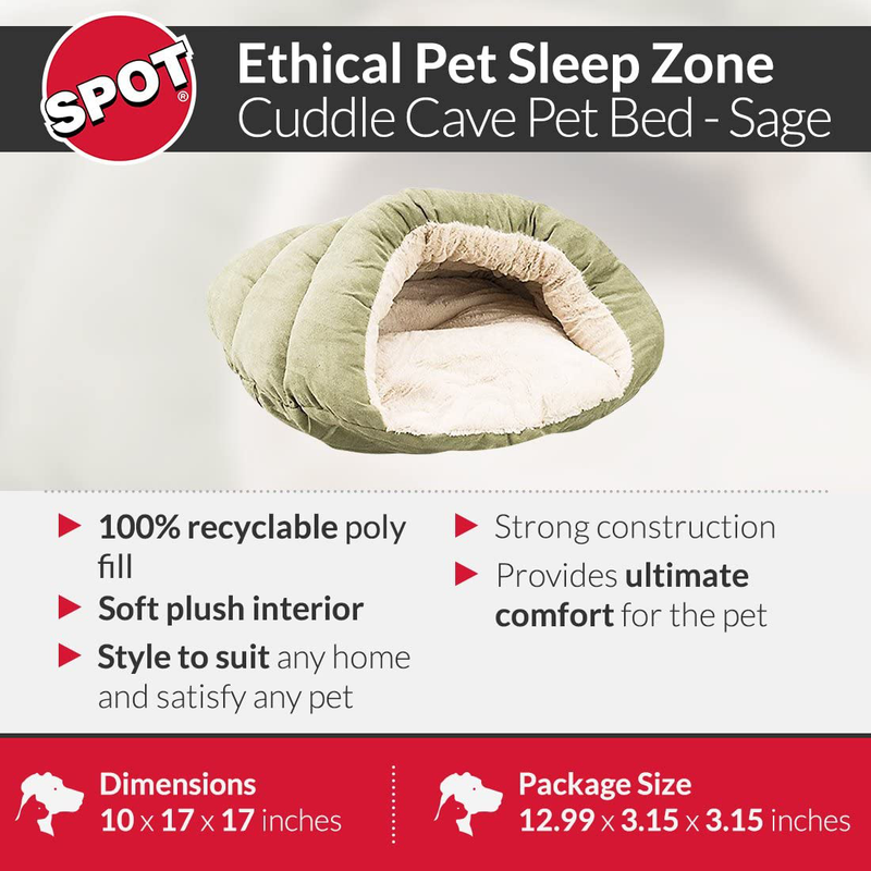 Ethical Pets Sleep Zone Cuddle Cave - Pet Bed for Cats and Small Dogs - Attractive, Durable, Comfortable, Washable. by SPOT Animals & Pet Supplies > Pet Supplies > Dog Supplies > Dog Beds SPOT   