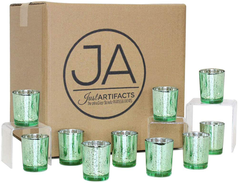 Just Artifacts 2.75-Inch Speckled Mercury Glass Votive Candle Holders (100pcs, Silver) Home & Garden > Decor > Home Fragrance Accessories > Candle Holders Just Artifacts Mint  