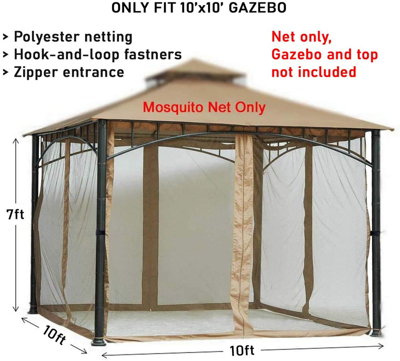 Replacement Mosquito Netting Screen Walls for Gazebo Size 10 Ft X 10 Ft (Gazebo Mosquito Net Only) Sporting Goods > Outdoor Recreation > Camping & Hiking > Mosquito Nets & Insect Screens Westcharm   