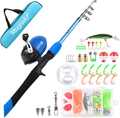Magreel Kids Fishing Pole, Portable Telescopic Fishing Rod and Reel Combos Full Fish Tackle Kit with Fishing Line, Fishing Gears, Travel Bag for Boys, Girls, Beginner or Youth Sporting Goods > Outdoor Recreation > Fishing > Fishing Rods Magreel blue 120cm/47inch 