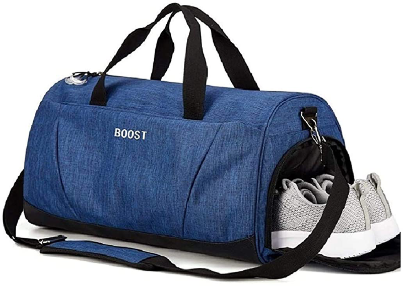 Sports Gym Bag with Wet Pocket & Shoes Compartment for Women & Men Home & Garden > Household Supplies > Storage & Organization Leolake Blue  