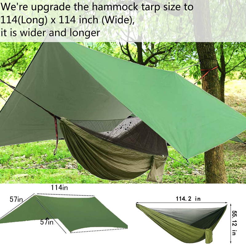 Farfly Camping Hammock with Mosquito Net and Rainfly ,Backpacking Hammock with Rain Fly and Mosquito Net Suitable for Backpacking,Hiking,Camping, Travel
