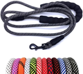 MayPaw Heavy Duty Rope Dog Leash, 6/8/10 FT Nylon Pet Leash, Soft Padded Handle Thick Lead Leash for Large Medium Dogs Small Puppy Animals & Pet Supplies > Pet Supplies > Dog Supplies MayPaw black 1/4" * 6' 