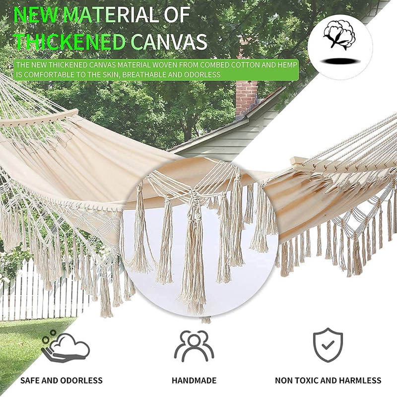 Leize Double Hammock Portable Hammock Heavy Duty Outdoor Double Hammock for Patio Yard Beach Or Indoor with Carrying Case Home & Garden > Lawn & Garden > Outdoor Living > Hammocks Leize   