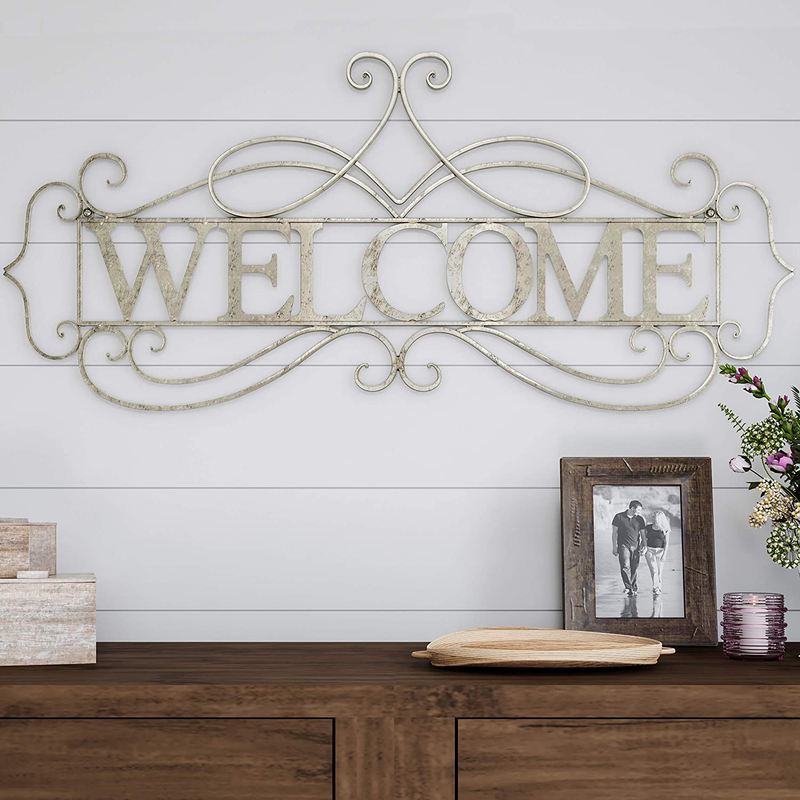 Lavish Home Metal Cutout Breathe Wall Sign-3D Word Art Accent Decor-Perfect for Modern Rustic or Vintage Farmhouse Style Home & Garden > Decor > Artwork > Sculptures & Statues Lavish Home Welcome 2  