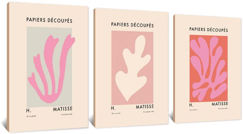 Henri Matisse Posters, Matisse Coral Leaf Exhibition Wall Art Frameless 15.7X23.6 Inch(40Cmx60Cm) , Matisse Canvas Painting and Prints, Matisse Picture, Home Decor, Set of 3 Home & Garden > Decor > Artwork > Posters, Prints, & Visual Artwork KKCLFC   