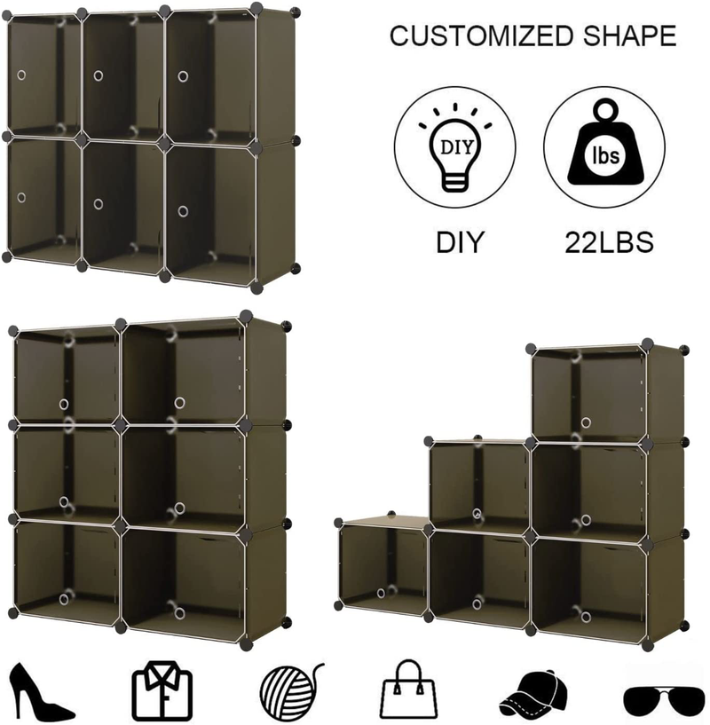 MAGINELS 72 Pairs Shoe Rack Organizer Shoe Organizer Expandable Shoe Storage Cabinet Free Standing Stackable Space Saving Shoe Rack for Entryway, Hallway and Closet, Brown