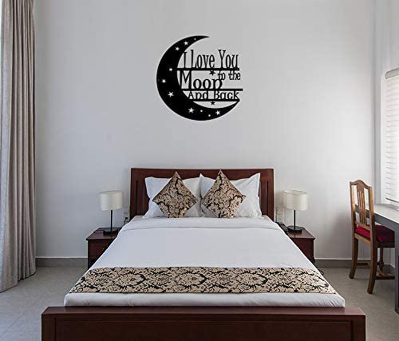 I Love You to the Moon and Back Metal Wall Art - Steel Roots Decor -Wall Decor Laser Cut 18 Inch Living Room, Bedroom, or Nursery Room Decor, Indoor and Outdoor , Wall Art For Living Room Veteran Made Home & Garden > Decor > Artwork > Sculptures & Statues Steel Roots Decor   