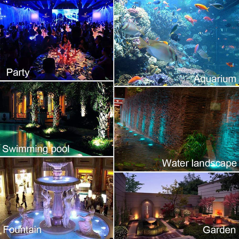 RGB Pond Lights, Underwater Color Changing LED Spotlight Submersible Color Adjustable Dimmable Waterproof Outdoor Spot Lights for Garden Aquarium Tank Lawn Fountain Waterfall (4 in Set) Home & Garden > Pool & Spa > Pool & Spa Accessories Shenzhen Guanmu Technology Co., Ltd   