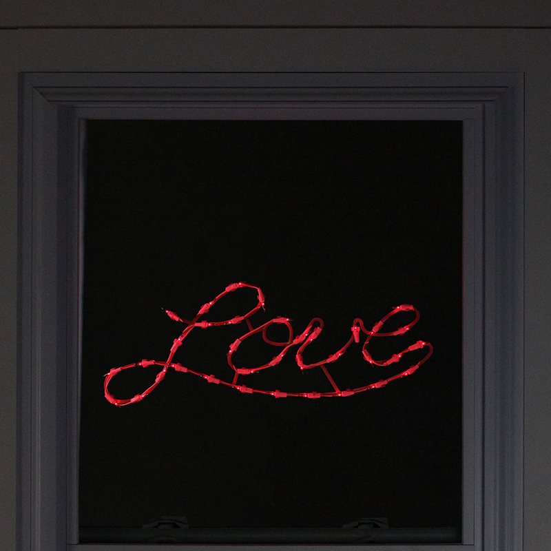 Northlight 17" Lighted Red Love Script Valentine'S Day Window Silhouette Decoration
