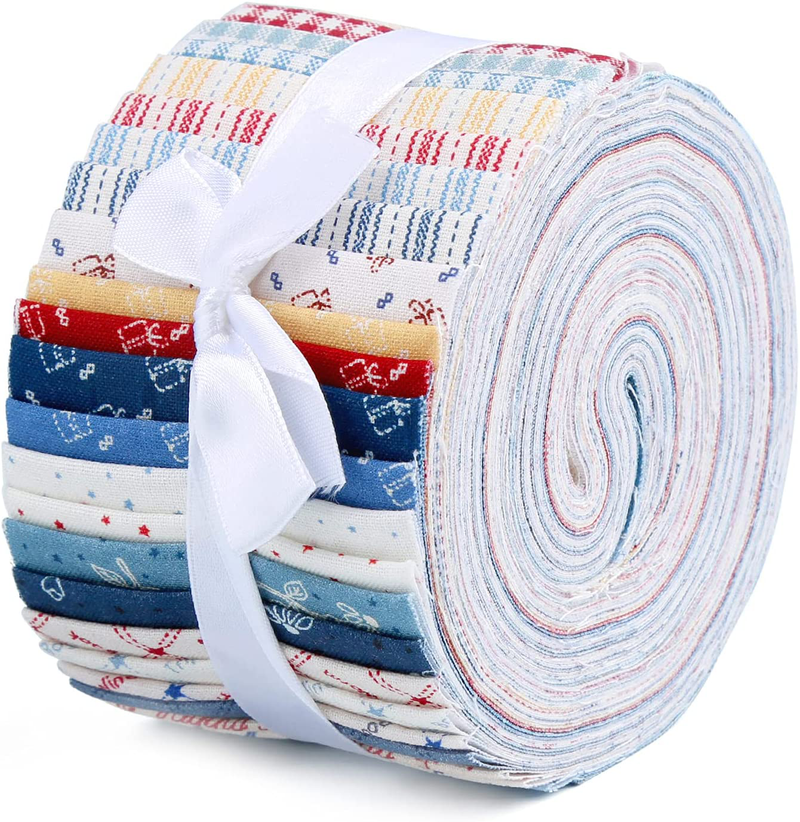 Roll Up Cotton Fabric Quilting Strips, Jelly Roll Fabric, Cotton Craft Fabric Bundle, Patchwork Craft Cotton Quilting Fabric, Cotton Fabric, Quilting Fabric with Different Patterns for Crafts Animals & Pet Supplies > Pet Supplies > Reptile & Amphibian Supplies ZMAAGG 25pcs  