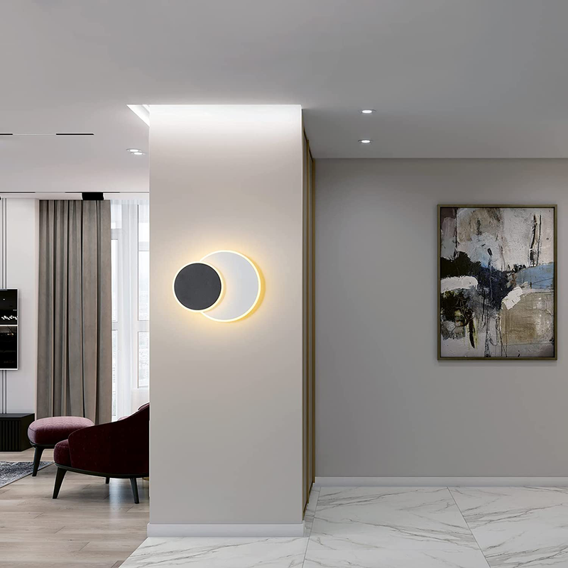 Led Modern Wall Light,White Metal Acrylic Non-Dimmable Wall Sconce, Unique Style 18W Wall Lamp,3000K Warm White LED Night Light for Bedroom,Living Room Restaurant,7.8In