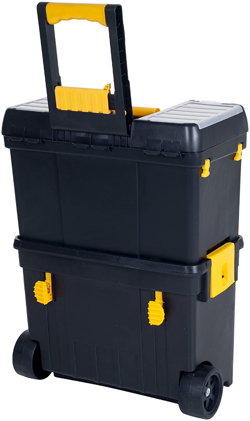 Rolling Tool Box with Wheels, Foldable Comfort Handle, and Removable Top – Toolbox Organizers and Storage by Stalwart Hardware > Hardware Accessories > Tool Storage & Organization Stalwart   