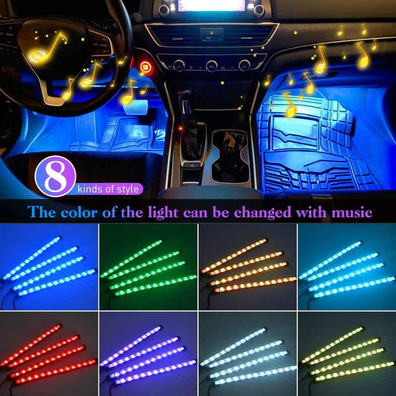 Nilight 4PCS 48 LEDs USB Interior Lights DC 5V Multicolor Music Car Strip Light Under Dash Lighting Kit with Sound Active Function and Wireless Remote Control (TR-12) Vehicles & Parts > Vehicle Parts & Accessories > Motor Vehicle Parts > Motor Vehicle Lighting ‎Nilight   