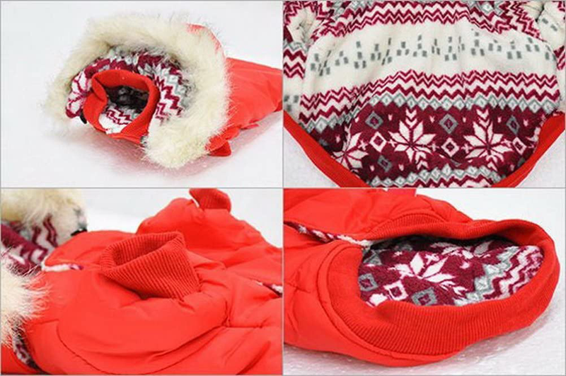 LOVEPET Snowflake Reversible Dog Winter Coat Removable Hoodies Dog Clothes for Small Dogs Animals & Pet Supplies > Pet Supplies > Dog Supplies > Dog Apparel LOVEPET   