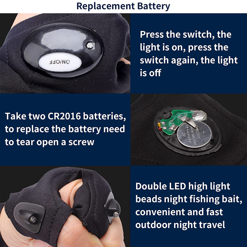 Christmas Stocking Stuffers for Men LED Flashlight Gloves,Men'S Gifts for Dad Father, Light Gloves for Fishing Camping Repairing, LED Gloves Unique Cool Gadget Tool Gifts for Men Dad Christmas Gifts Sporting Goods > Outdoor Recreation > Camping & Hiking > Camping Tools EGIFI   