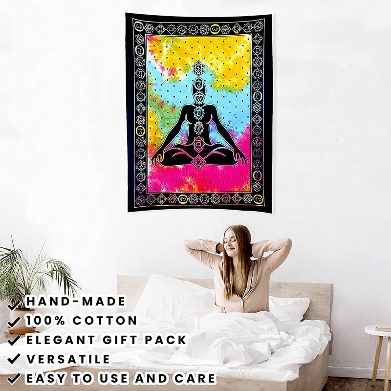 FabQual Tapestry Indie Tapestry Hippie Spiritual Tapestry Colorful Cute Purple Rainbow Cool Tapestry Hippy Cheap Tie Dye Tapestry Wall Hanging Poster (30x40 in) Home & Garden > Decor > Artwork > Decorative Tapestries FABQUAL   