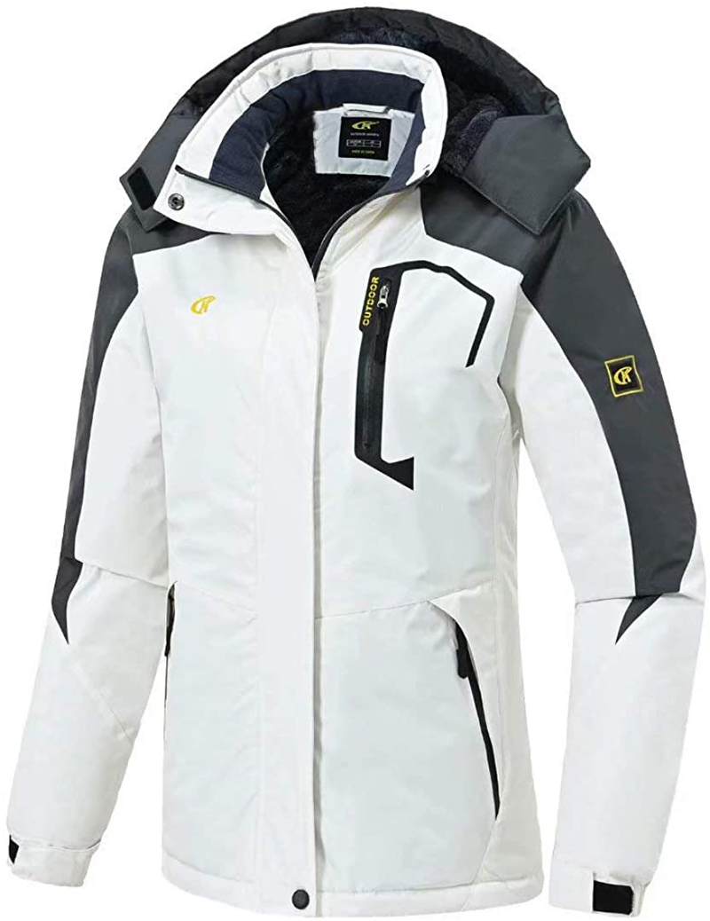 Pdbokew Women's Skiing Snowboarding Jackets Fleece Hood Mountain Snow Coat  Pdbokew White XX-Large 