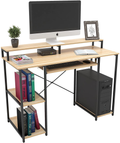TOPSKY Computer Desk with Storage Shelves/23.2” Keyboard Tray/Monitor Stand Study Table for Home Office(46.5inch, Natural) Home & Garden > Household Supplies > Storage & Organization TOPSKY Natural 46.5*19 inch 