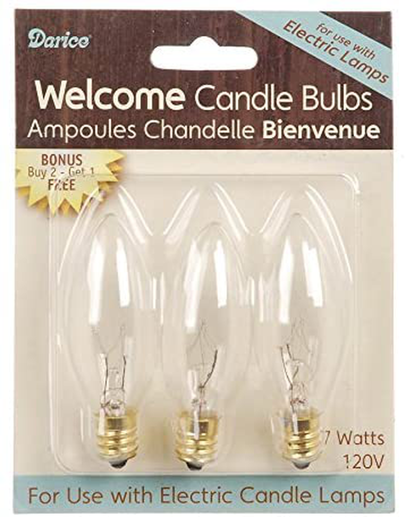 Darice Candle Lamp Collection Welcome Candle Bulbs, 3-Pack Home & Garden > Decor > Home Fragrance Accessories > Candle Holders Darice Candle Bulb Pack of 3 