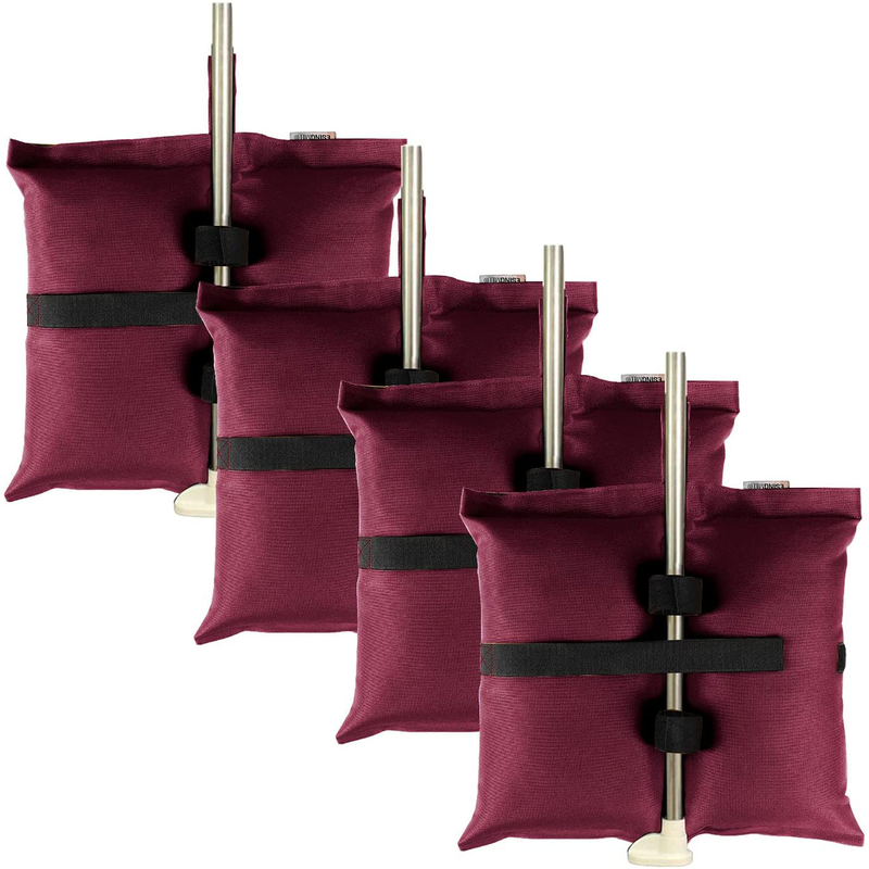 ESINGMILL Canopy Weight Bags for Pop up Tent, 4pcs/Pack Leg Weights Sand Bags with Belt for Instant Outdoor Sun Shelter Canopy Legs, Heavy Duty Stability Sandbag Weighted Feet Bag Home & Garden > Lawn & Garden > Outdoor Living > Outdoor Structures > Canopies & Gazebos ESINGMILL Wine Red  