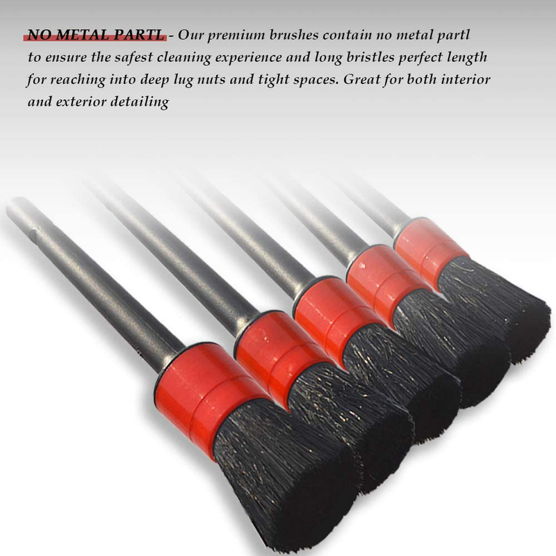 YISHARRY LI Detailing Brush Set - Different Sizes Premium Natural Boar Hair Mixed Fiber Plastic Handle Automotive Detail Brushes for Cleaning Wheels, Engine, Interior, Air Vents, Car, Motorcy Vehicles & Parts > Vehicle Parts & Accessories > Vehicle Maintenance, Care & Decor YISHARRY LI   