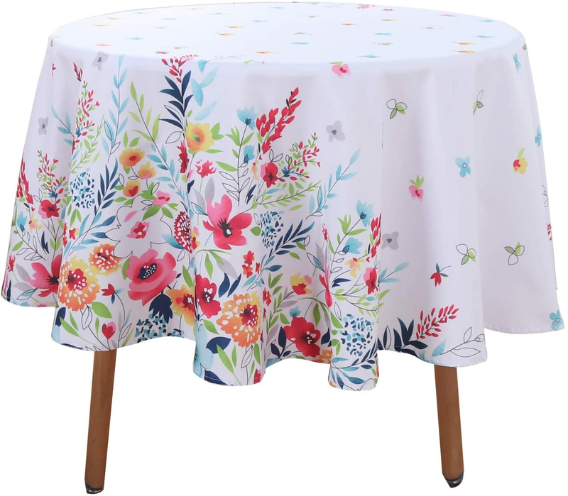 LUSHVIDA Easter Fabric Rectangle Table Cloth 60 X 84 Inch, Polyester Easter Spring Flower Tablecloth, Table Cover Protector for Holiday, Party, Wedding, Birthday, Banquet Decoration Use, Floral
