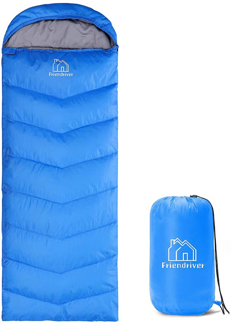 Friendriver XL Size Upgraded Version of Camping Sleeping Bag 4 Seasons Warm and Cool, Lighter Weight, Adults and Children Can Use Waterproof Camping Bag, Travel and Outdoor Activities Sporting Goods > Outdoor Recreation > Camping & Hiking > Sleeping BagsSporting Goods > Outdoor Recreation > Camping & Hiking > Sleeping Bags Friendriver Blue Single 