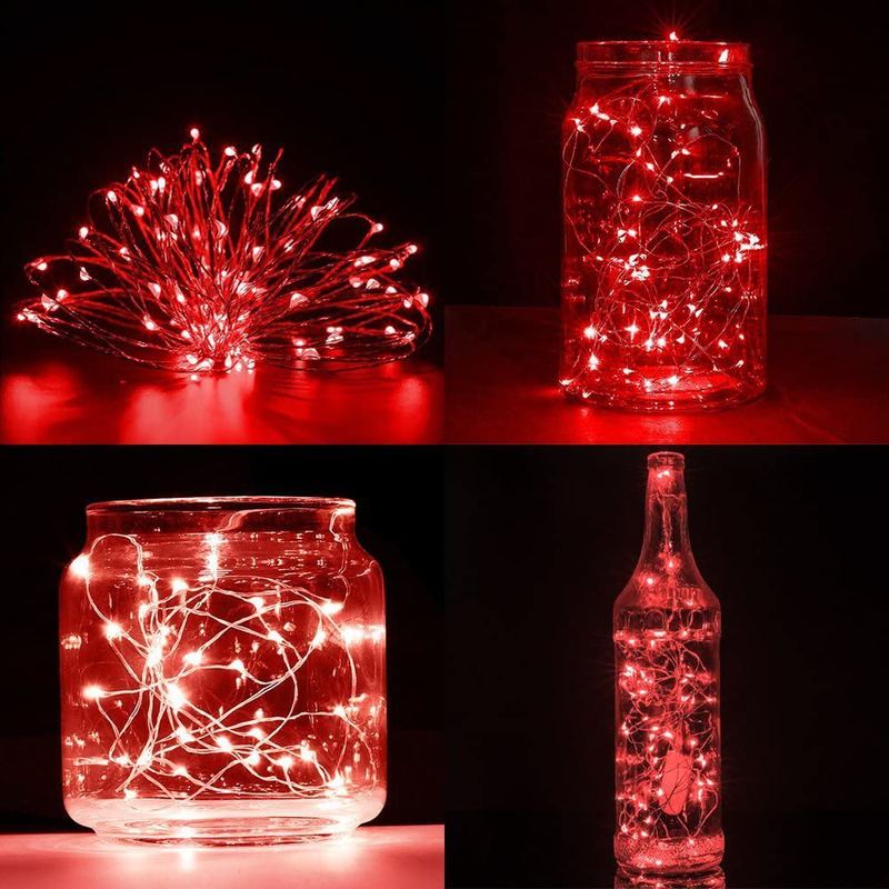 Fairy Lights, ANJAYLIA 10Ft/3M 30Leds Multi Color LED String Lights Party Home Festival Valentine'S Day Decorations Battery Operated Lights(Rgb) Home & Garden > Decor > Seasonal & Holiday Decorations Made in China Red 3 m 