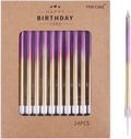 PHD CAKE 24-Count Black Long Thin Birthday Candles, Cake Candles, Birthday Parties, Wedding Decorations, Party Candles Home & Garden > Decor > Home Fragrances > Candles PHD CAKE Colorful  