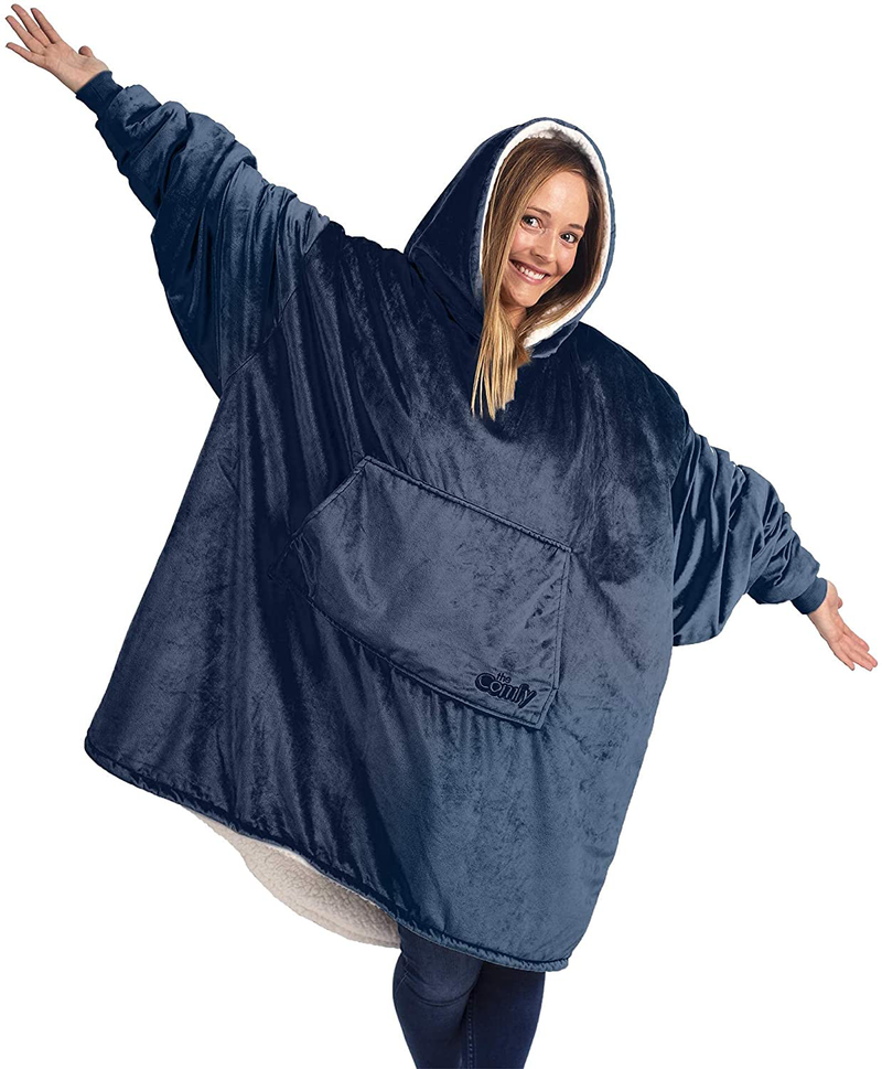 THE COMFY Original | Oversized Microfiber & Sherpa Wearable Blanket, Seen on Shark Tank, One Size Fits All Burgundy Home & Garden > Decor > Seasonal & Holiday Decorations The Comfy Blue Original 