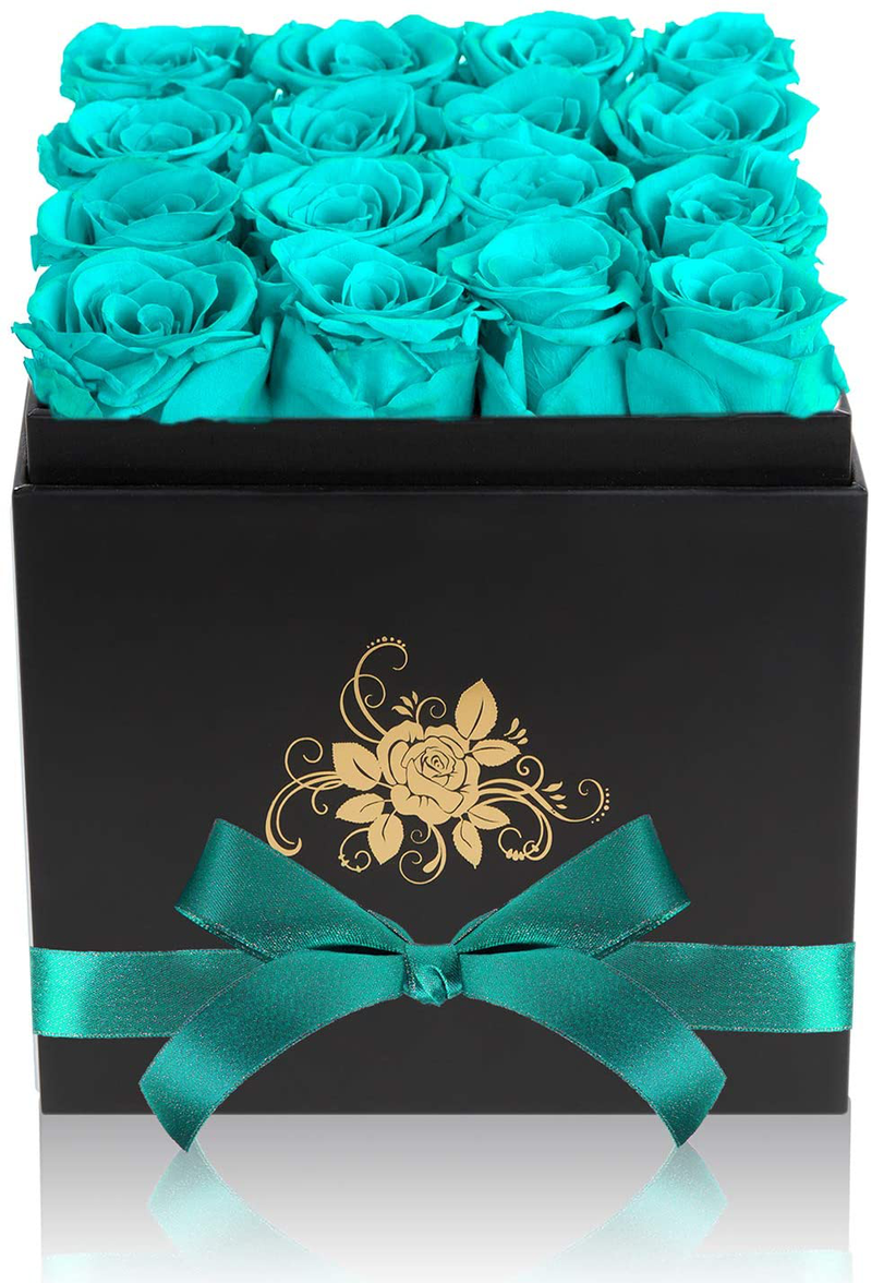 Perfectione Roses Luxury Preserved Roses in a Box, Red Real Roses Valentines Day Gifts for Her, Birthday Gifts for Women, for Wife Home & Garden > Decor > Seasonal & Holiday Decorations Perfectione Roses Blue  