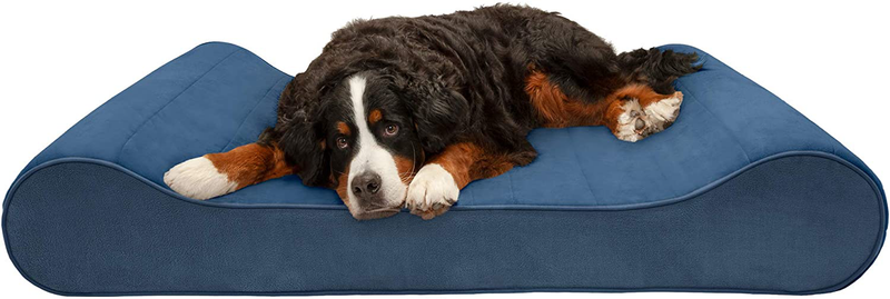 Furhaven Orthopedic, Cooling Gel, and Memory Foam Pet Beds for Small, Medium, and Large Dogs - Ergonomic Contour Luxe Lounger Dog Bed Mattress and More Animals & Pet Supplies > Pet Supplies > Dog Supplies > Dog Beds Furhaven Pet Products, Inc Microvelvet Stellar Blue Contour Bed (Cooling Gel Foam) Giant (Pack of 1)