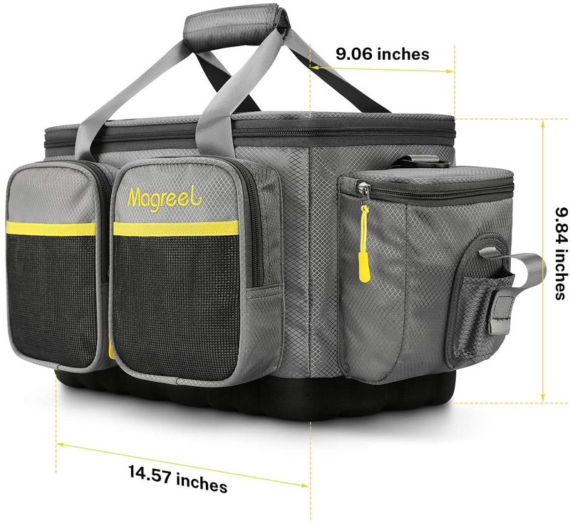 Magreel Fishing Tackle Bag, Water-Resistant Polyester Material Fishing Tackle Storage Bag with Padded Shoulder Strap and Non-Slip Base Suitable for 3600 3700 Tackle Box Sporting Goods > Outdoor Recreation > Fishing > Fishing Tackle Magreel   