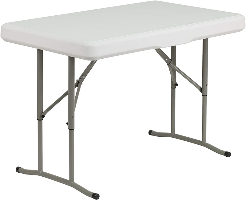 Flash Furniture 3 Piece Portable Plastic Folding Bench and Table Set