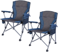 REDCAMP Oversized Folding Camping Chairs for Adults Heavy Duty 250/330/500Lb, Sturdy Steel Frame Portable Outdoor Sport Chairs with High Back and Hard Arms, Blue/Camouflage/Black Sporting Goods > Outdoor Recreation > Camping & Hiking > Camp Furniture REDCAMP Blue 2-pack (Oversized)  