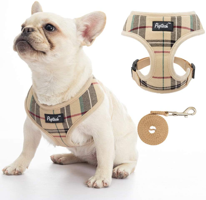 PUPTECK Soft Mesh Dog Harness Pet Puppy Comfort Padded Vest No Pull Harnesses Animals & Pet Supplies > Pet Supplies > Dog Supplies PUPTECK Beige Small 