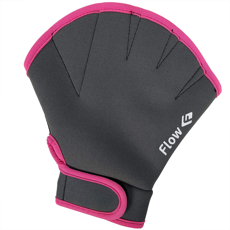 Flow Swimming Resistance Gloves - Webbed Gloves for Water Aerobics, Aquatic Fitness, and Swim Training Sporting Goods > Outdoor Recreation > Boating & Water Sports > Swimming > Swim Gloves Flow Swim Gear Gray/Pink Medium 